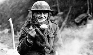 WW1 Soldier Eating Food